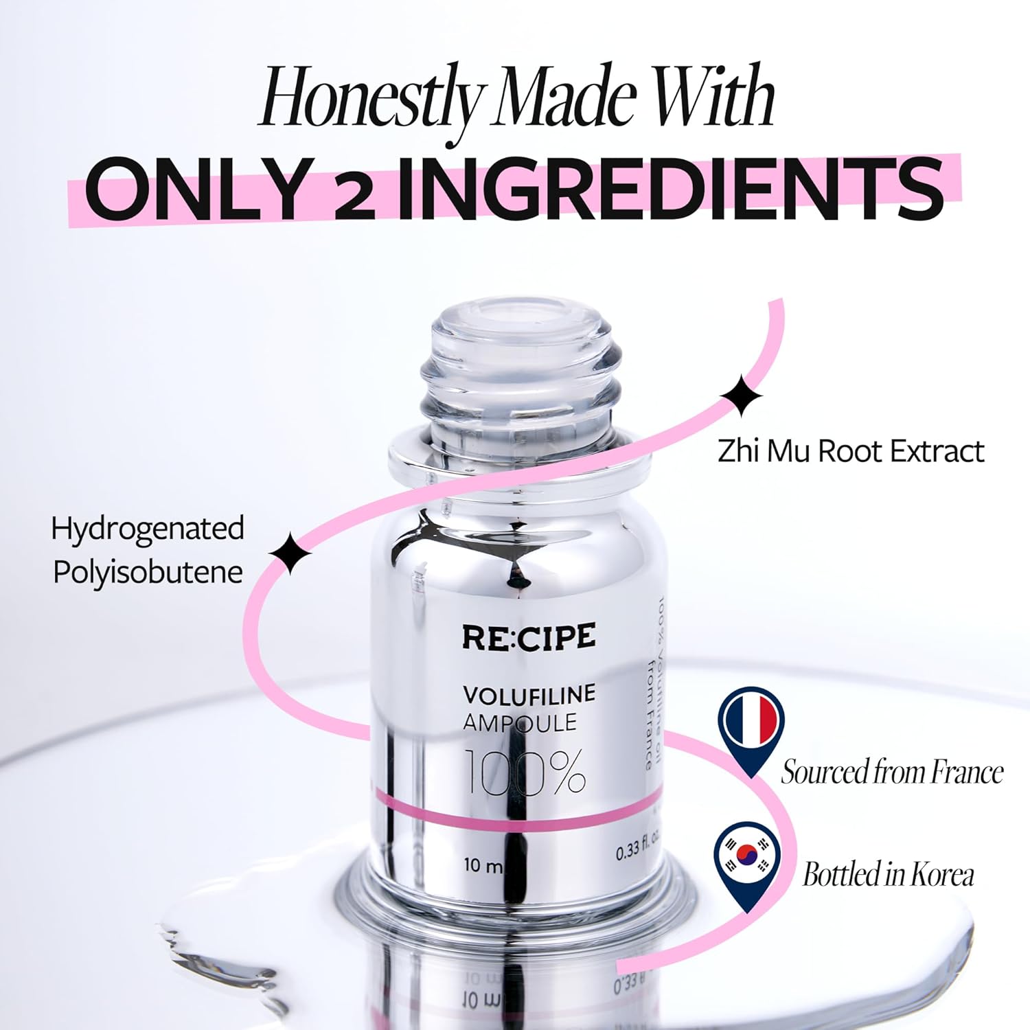 RECIPE Volufiline 100% Ampoule - Pure Volufiline Serum from Sourced from Sederma, France